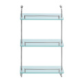 Decorative Bathroom Stainless Steel all Mounted Type Wall Hung 2 Tiers Glass Shelf